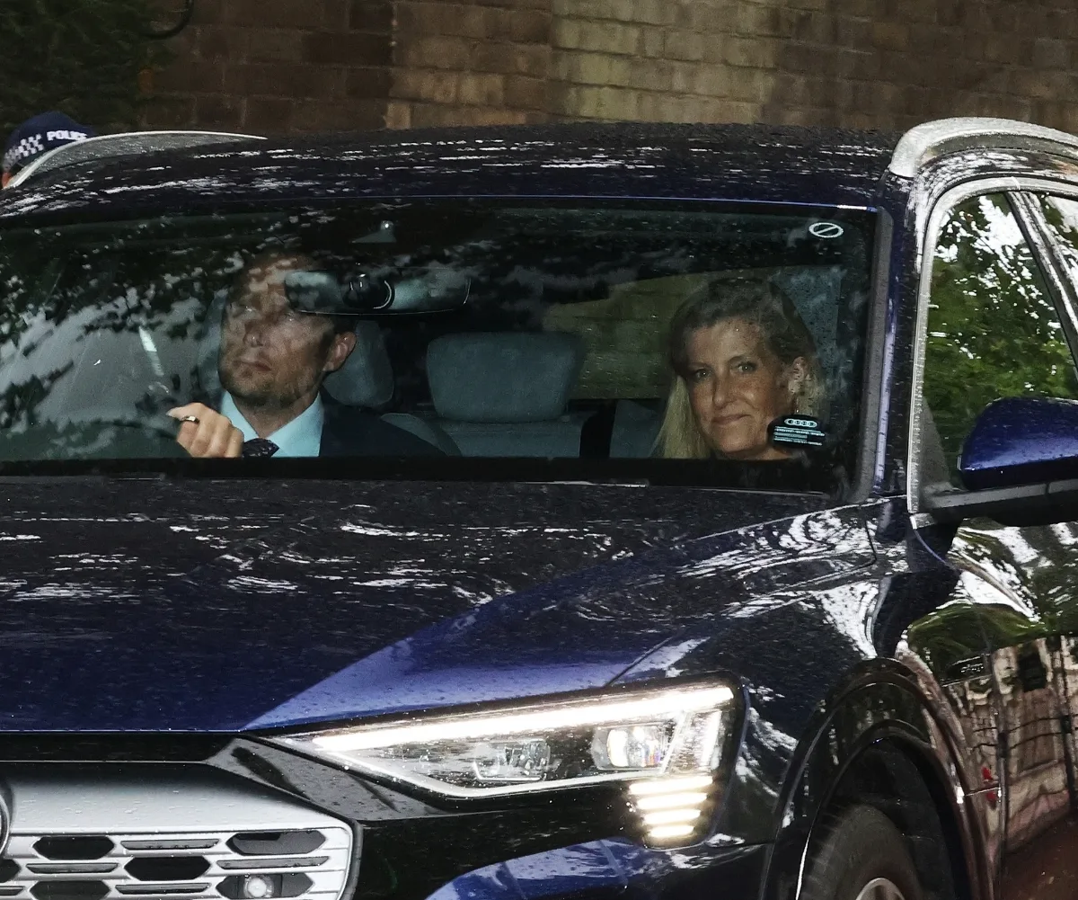 'Perfect choice' Sophie was seen leaving 20 minutes before Prince Harry arrived. (Image: Getty)
