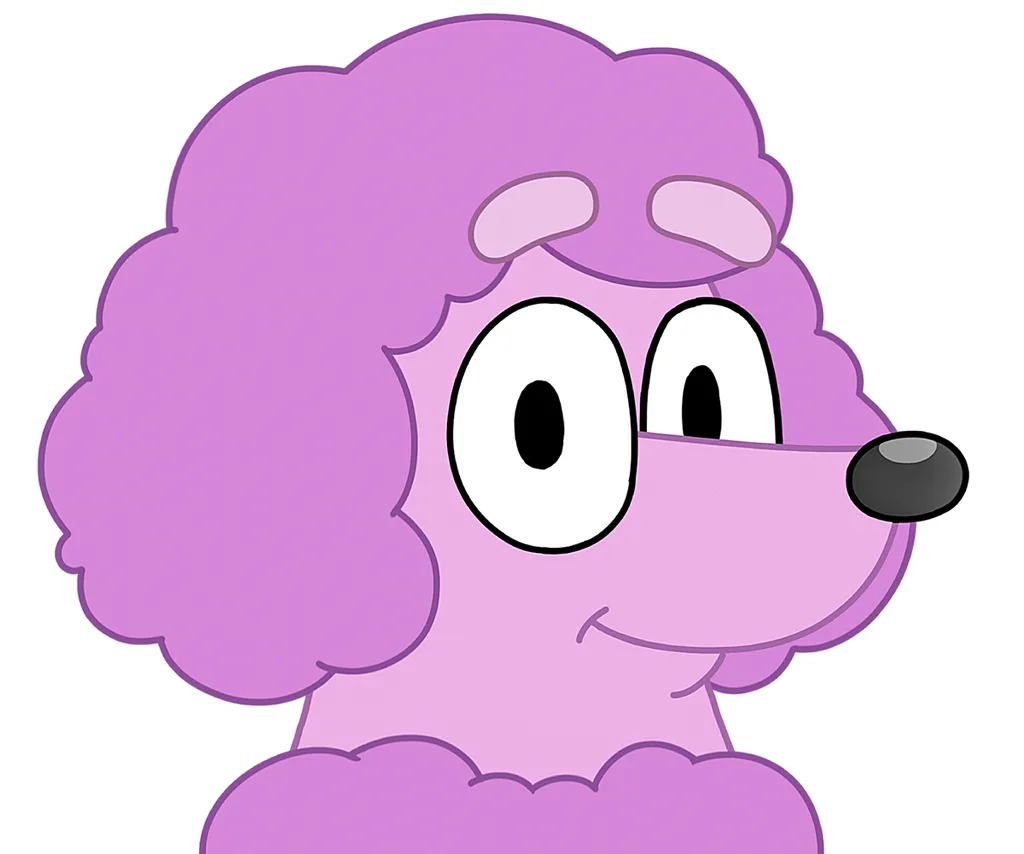 A purple dog character in Bluey