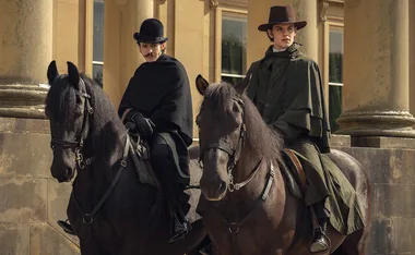 Anthony and Edward Guinness ride their horses in House of Guinness