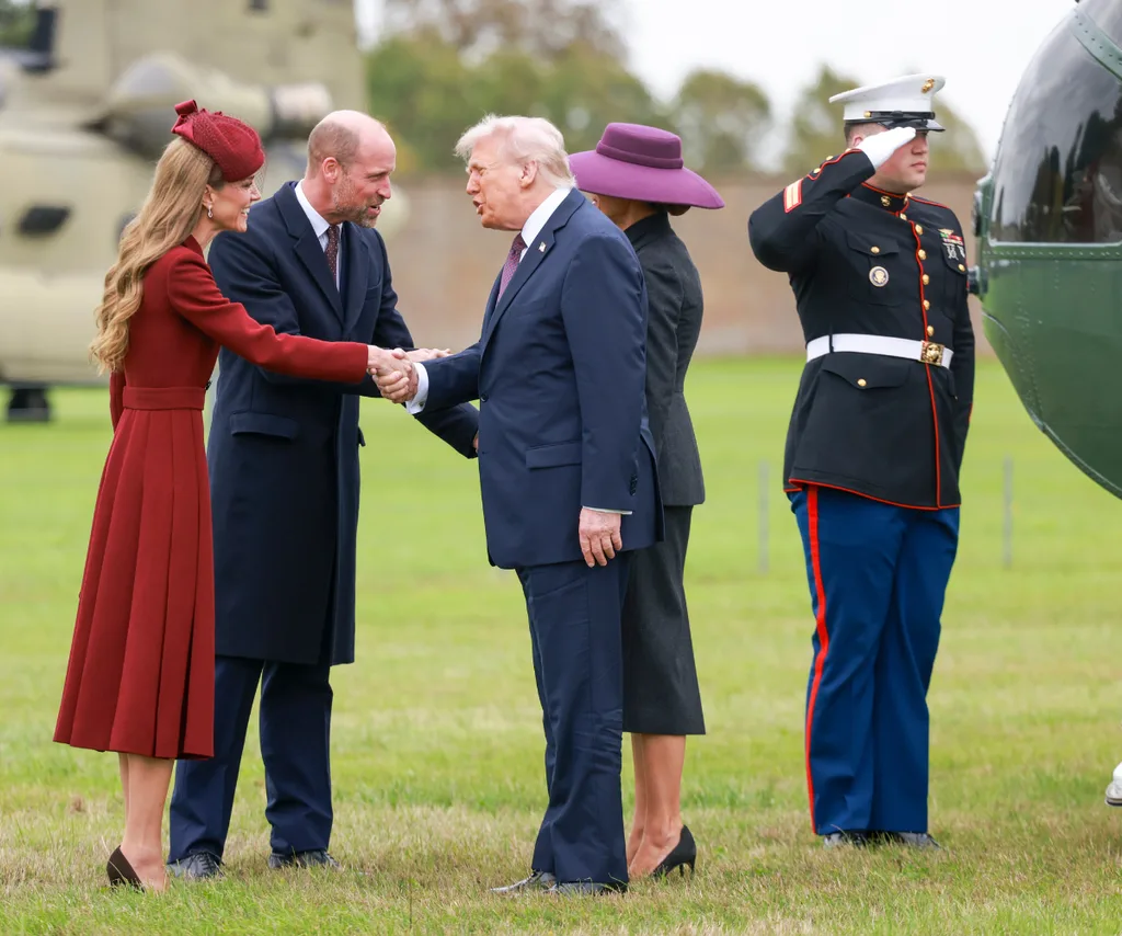 Catherine, Princess of Wales and Prince William, Prince of Wales welcome US President Donald Trump and First Lady Melania Trump to Windsor Castle.