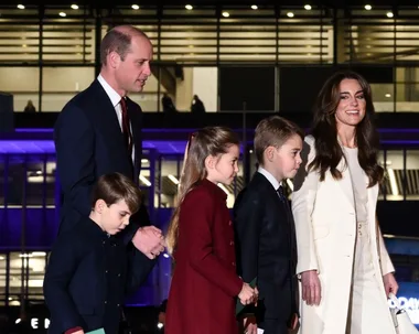Kate, William and family, left, and right and inset, the Lady Beatrice superyacht