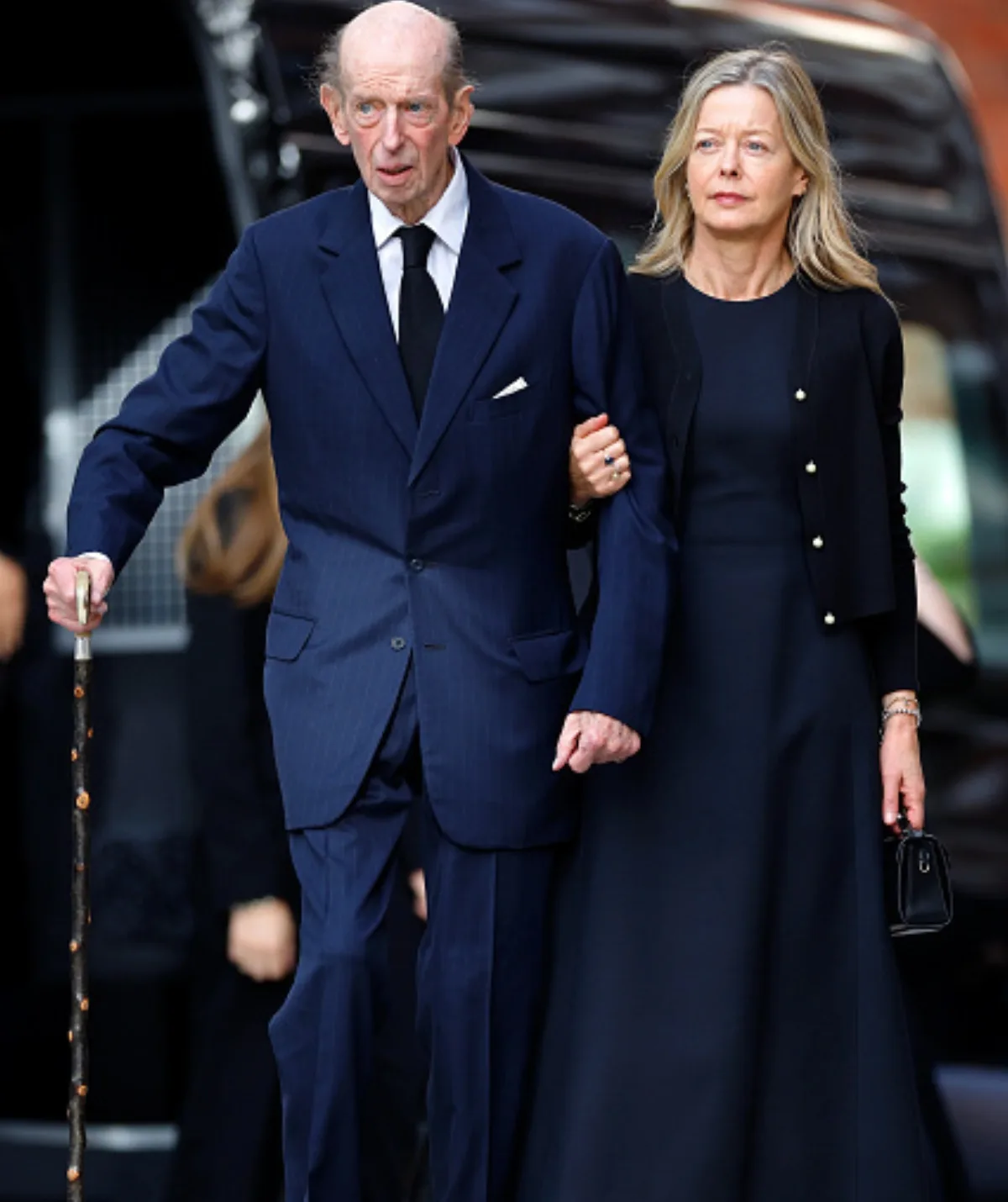Prince Edward, Duke of Kent and daughter Lady Helen Taylor&nbsp;arrive at the funeral. Credit: Getty. 