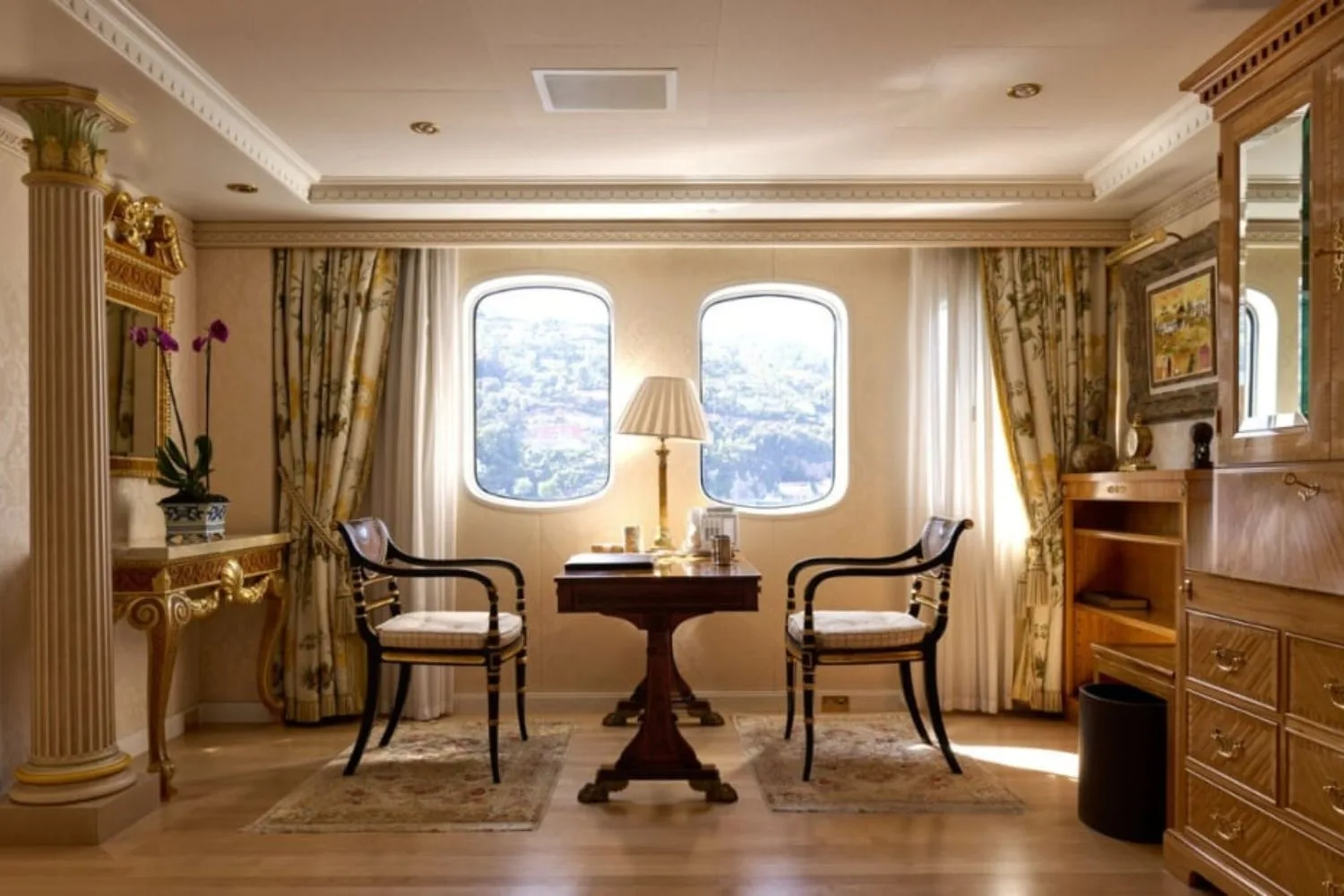 One of the opulent rooms inside the Lady Beatrice