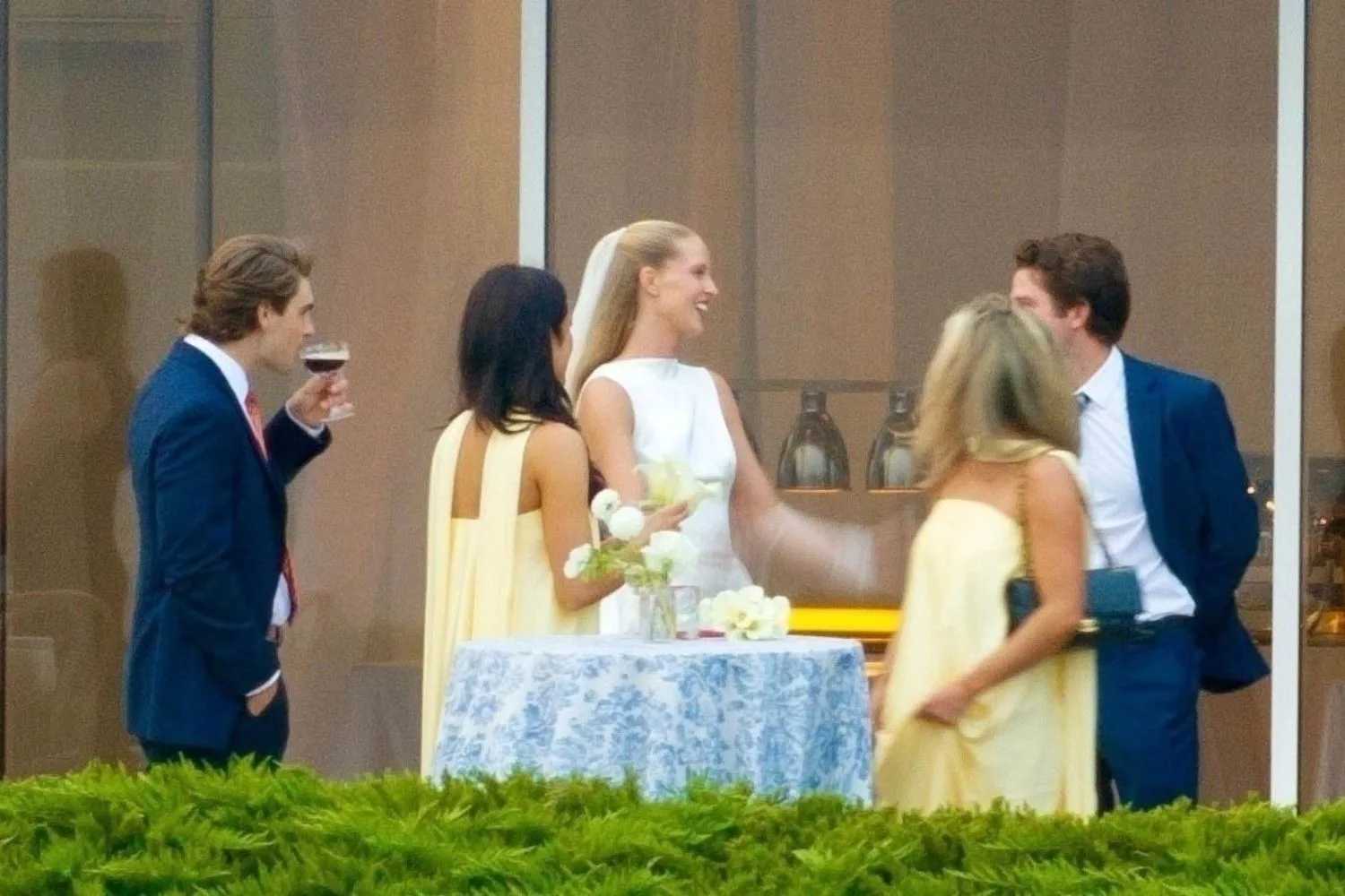 Abby Champion in a white gown at her wedding to Patrick Schwarzenegger