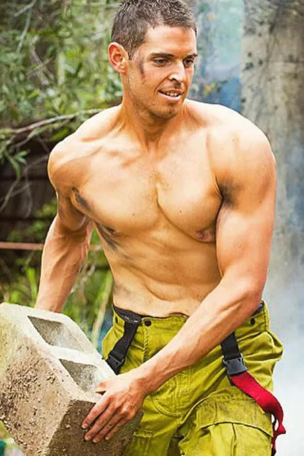 Former The Biggest Loser Star Sam Rouen as a hot firefighter