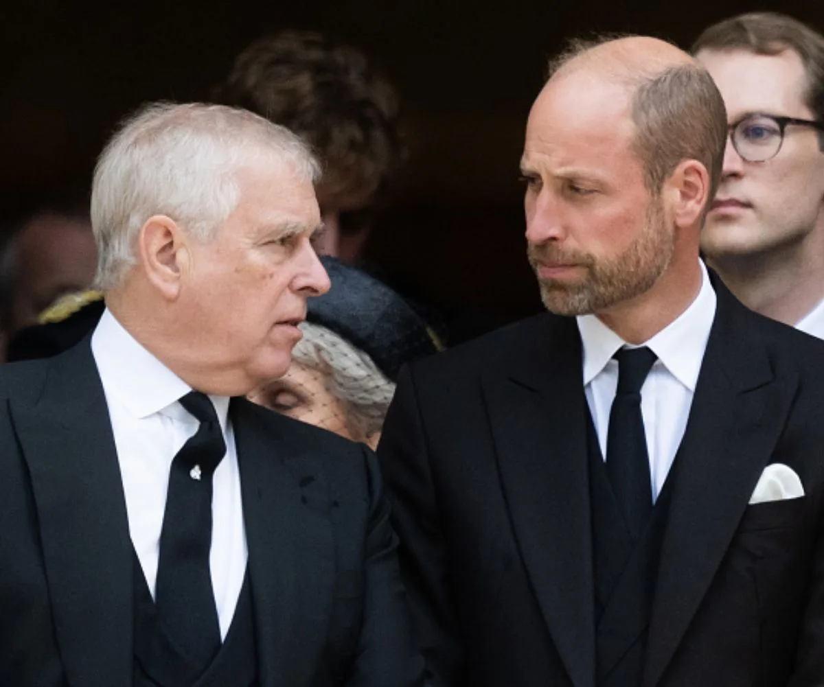 That's awkward! Body language expert Judi James said Prince William tried to shutdown his uncle, when he tried to engage him in a "good-humoured chat". (Image: Getty)