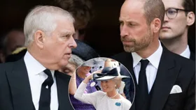 Prince William and Prince Andrew at Duchess of Kent funeral
