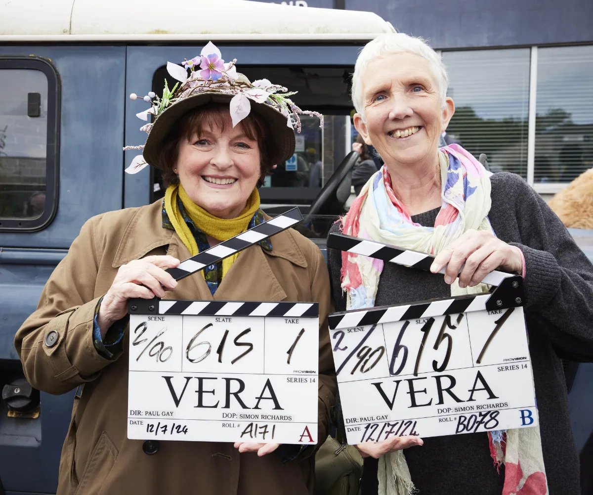 Ann Cleeves on set of Vera
