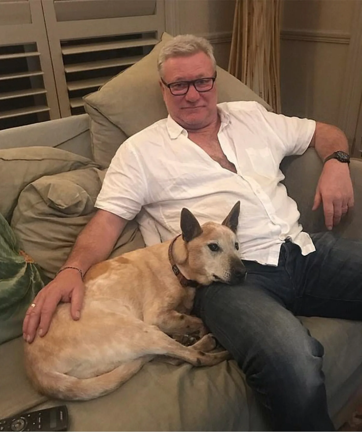 Scott Cam and his late dog Lizzie - when she was still alive.