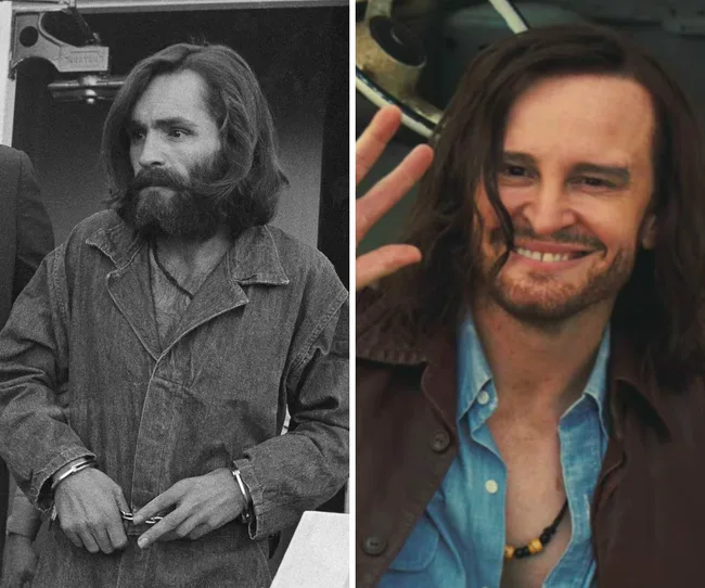 Charles Manson and Damon Herriman
