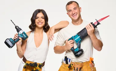 Steph and Gian in a promo pic holding tools for season 19 of The Block. Would they be considered for The Block international?