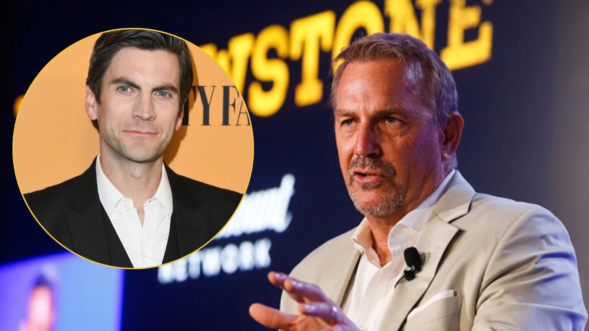 The Hollywood Reporter claims Kevin Costner "lunged" at Yellowstone co-star Wes Bentley. (Image: Getty)