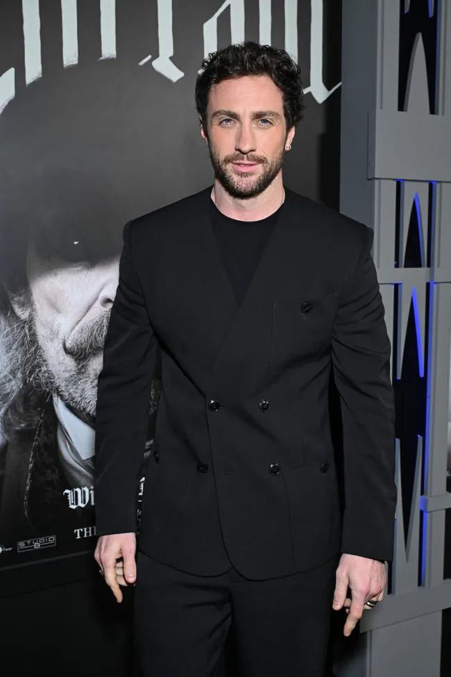Aaron Taylor-Johnson at the "Nosferatu" Los Angeles premiere at TCL Chinese Theatre on December 12, 2024 in Los Angeles, California.