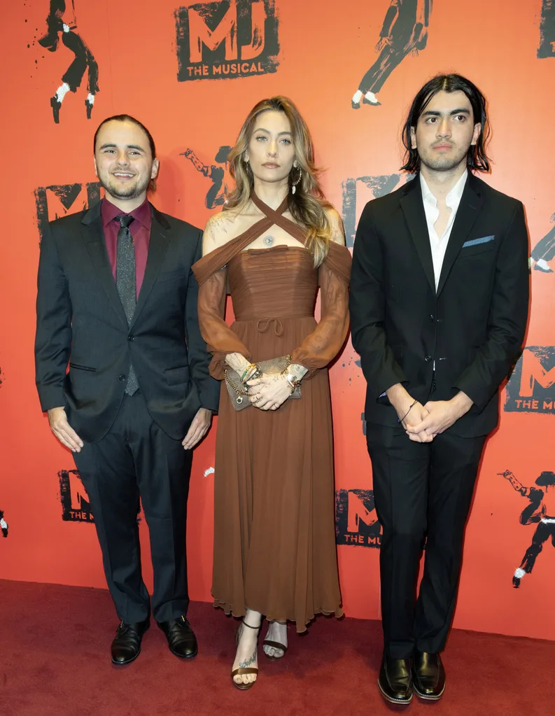 Prince Jackson, Paris Jackson and Bigi Jackson aka Blanket Jackson attend the press night performance of "MJ: The Musical" at the Prince Edward Theatre.