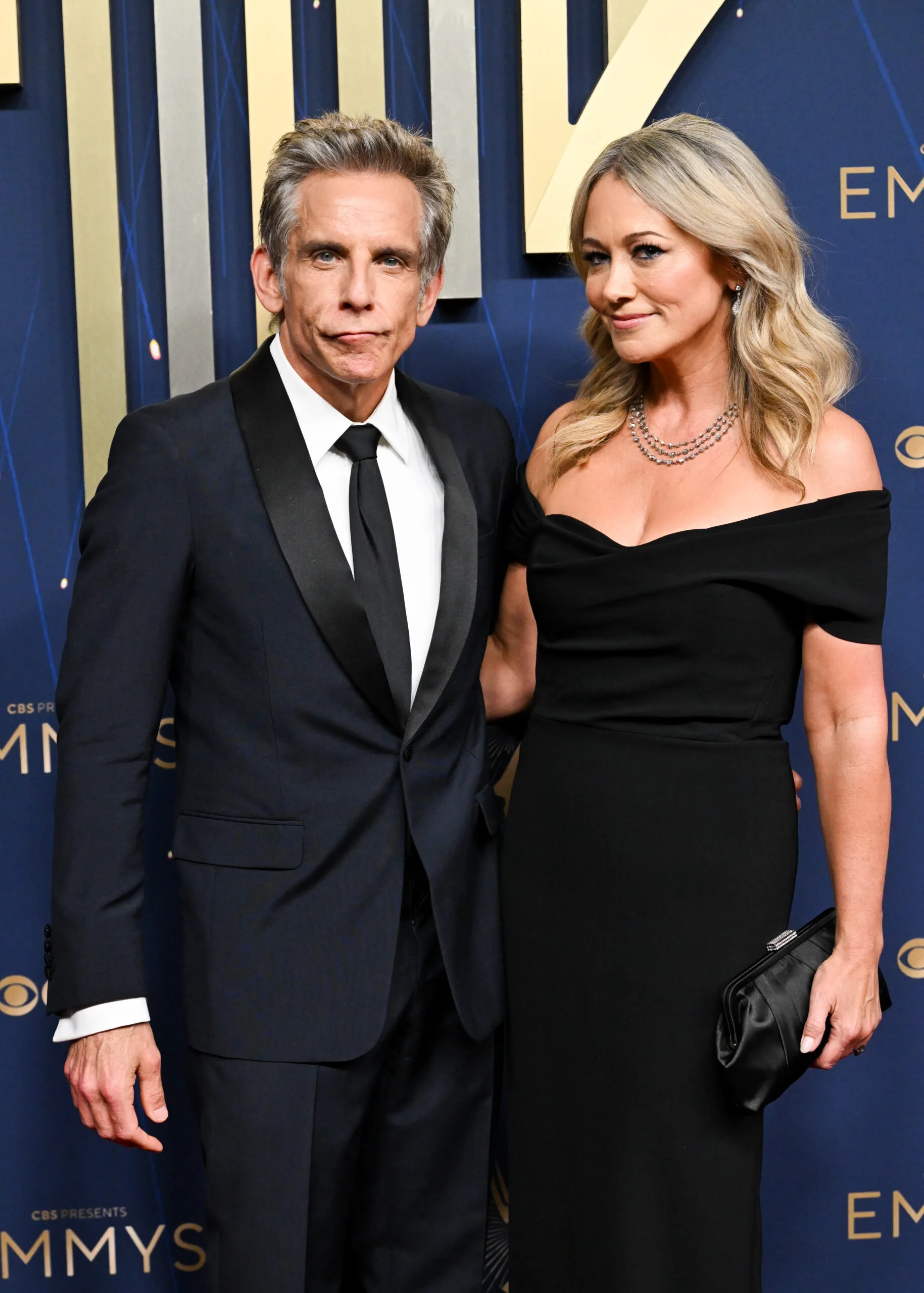 Ben Stiller, Christine Taylor at the 77th Primetime Emmy Awards held at the Peacock Theater on September 14, 2025