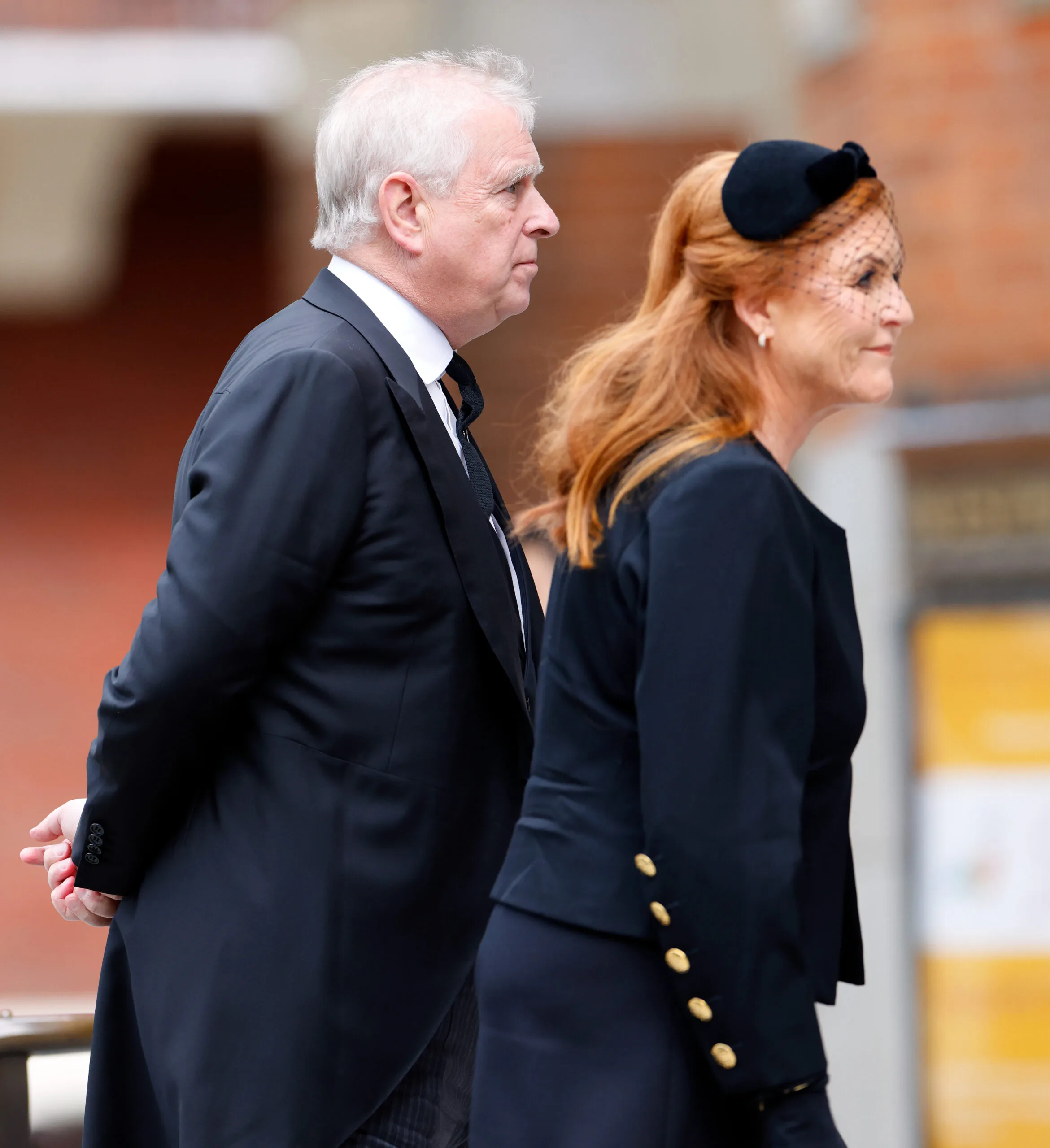 Prince Andrew, Duke of York and Sarah Ferguson, Duchess of York attend Katharine, Duchess of Kent's Requiem Mass service at Westminster Cathedral on September 16, 2025 