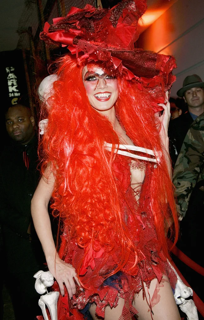 Model Heidi Klum attends her 5th Annual Halloween party at Marquee on October 31, 2004 in New York City.