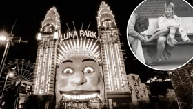 Luna Park at night, INSET: Sandie Jessamine