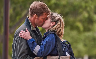 Eliza and Ryan kiss on set of RFDS.