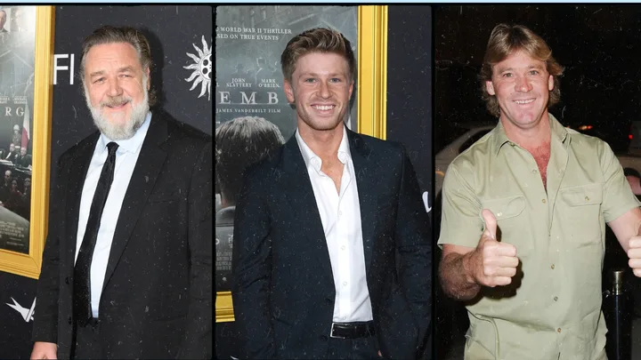 Russell Crowe, Robert Irwin and Steve Irwin