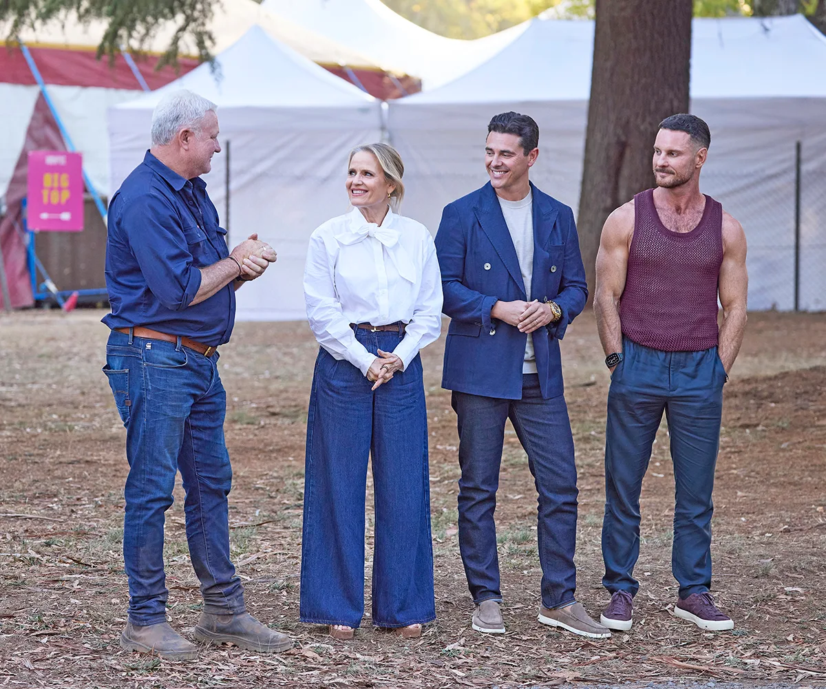 The Block's Scott (far left) with judges Shaynna Blaze, Marty Fox and Darren Palmer.