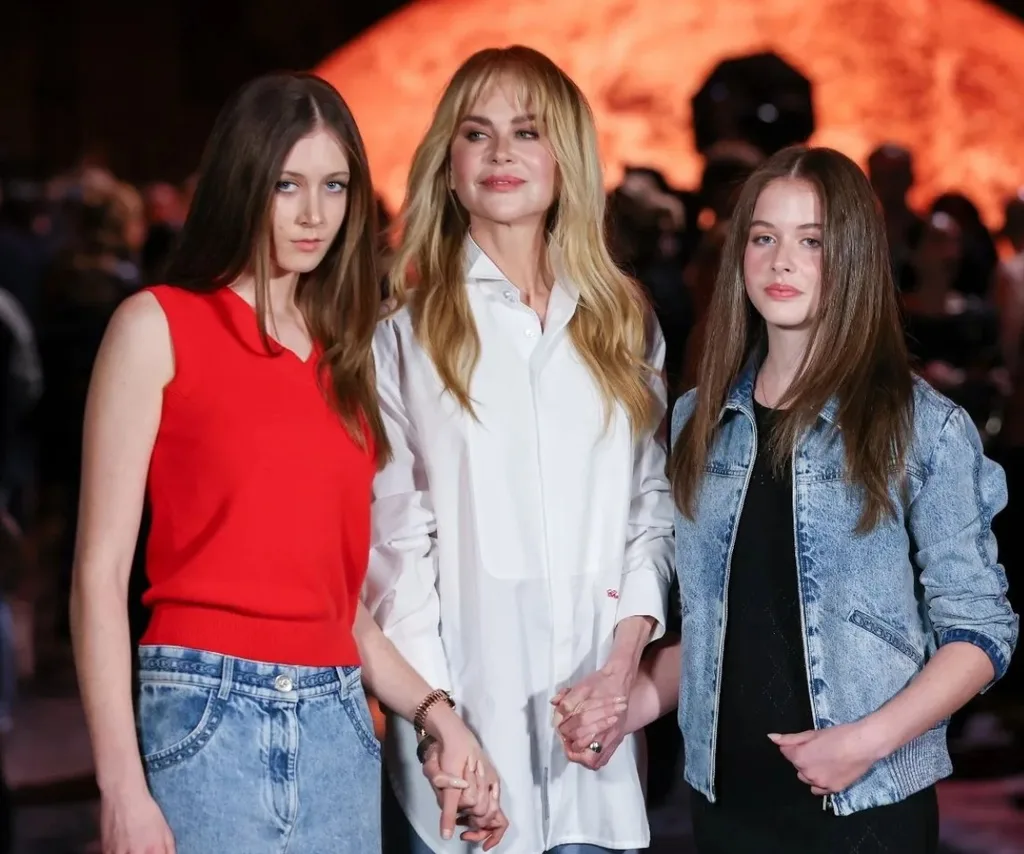 Nicole, Sunday Rose and Faith Kidman