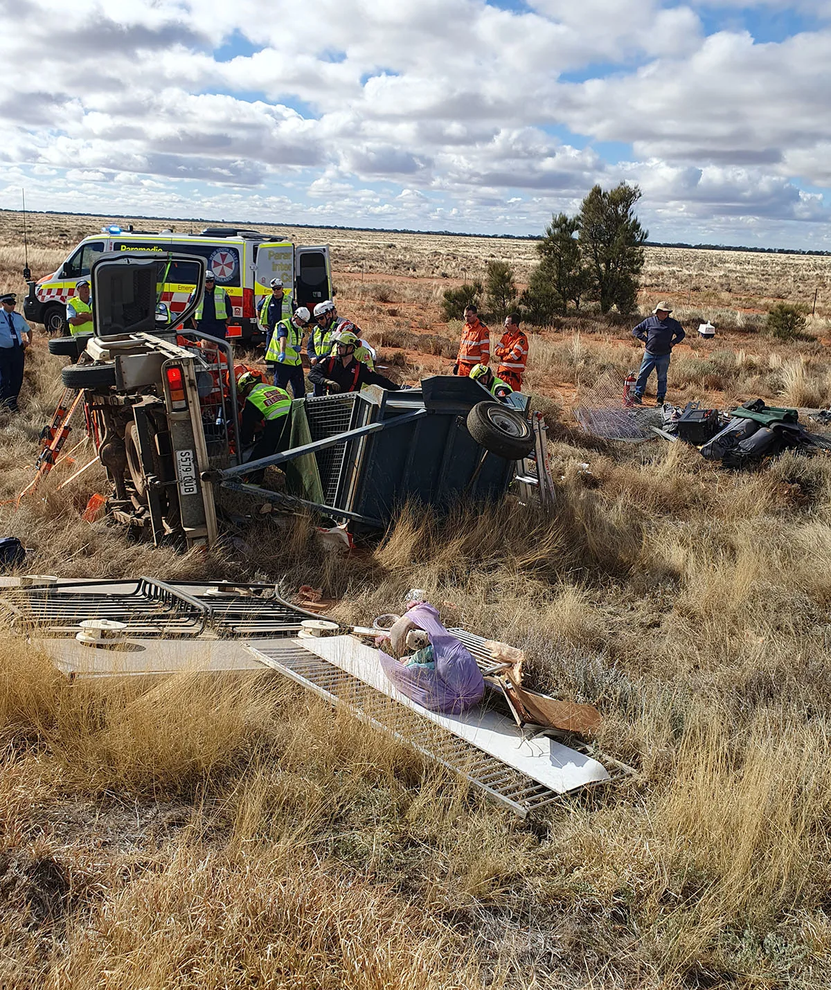The car accident where all the dogs scattered. (Image: Supplied)