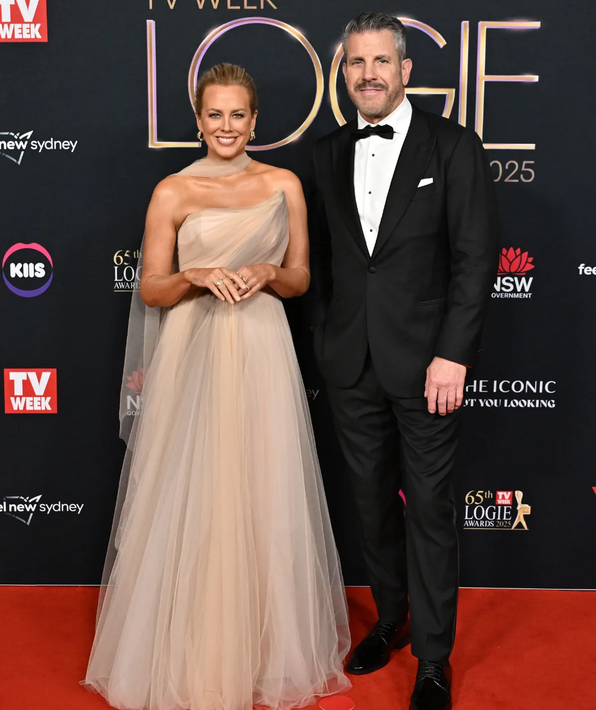  Samantha Armytage and Barry Myrden attend the 65th TV WEEK Logie Awards at The Star on August 03, 2025 in Sydney, 