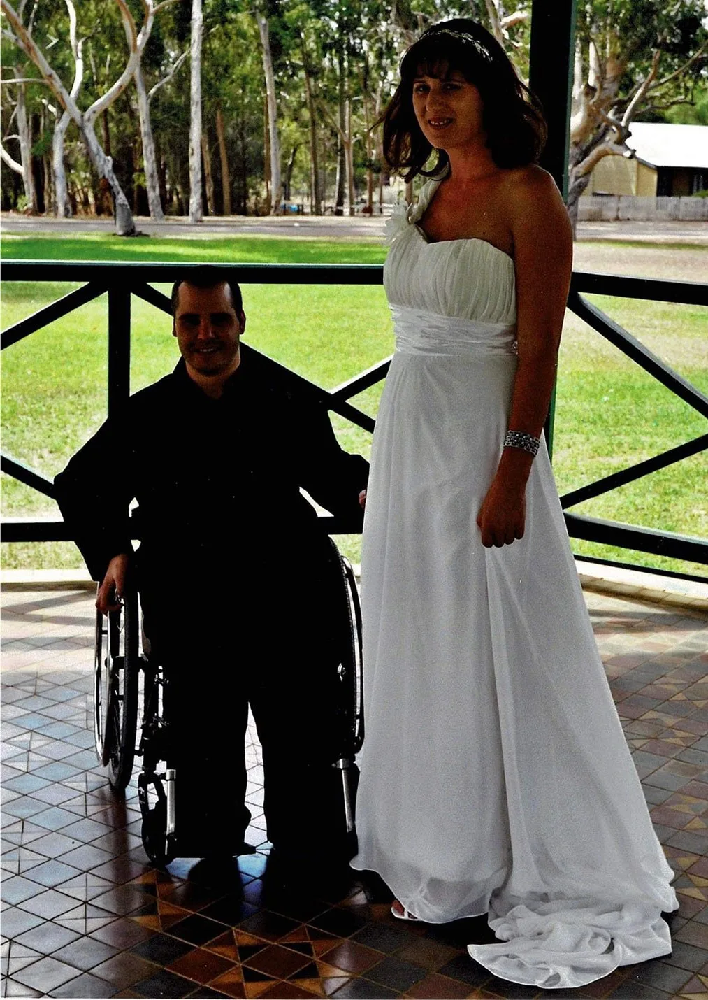 Chris and I on our wedding day. (Image: Supplied)