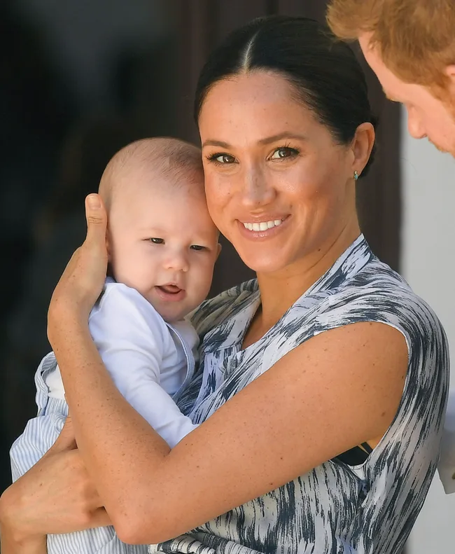 CAPE TOWN, SOUTH AFRICA - SEPTEMBER 25: Meghan, Duchess of Sussex and Prince Harry, Duke of Sussex with their son Archie Mountbatten-Windsor meet Archbishop Desmond Tutu and his daughter Thandeka Tutu-Gxashe at the Desmond & Leah Tutu Legacy Foundation during their royal tour of South Africa on September 25, 2019 in Cape Town, South Africa.