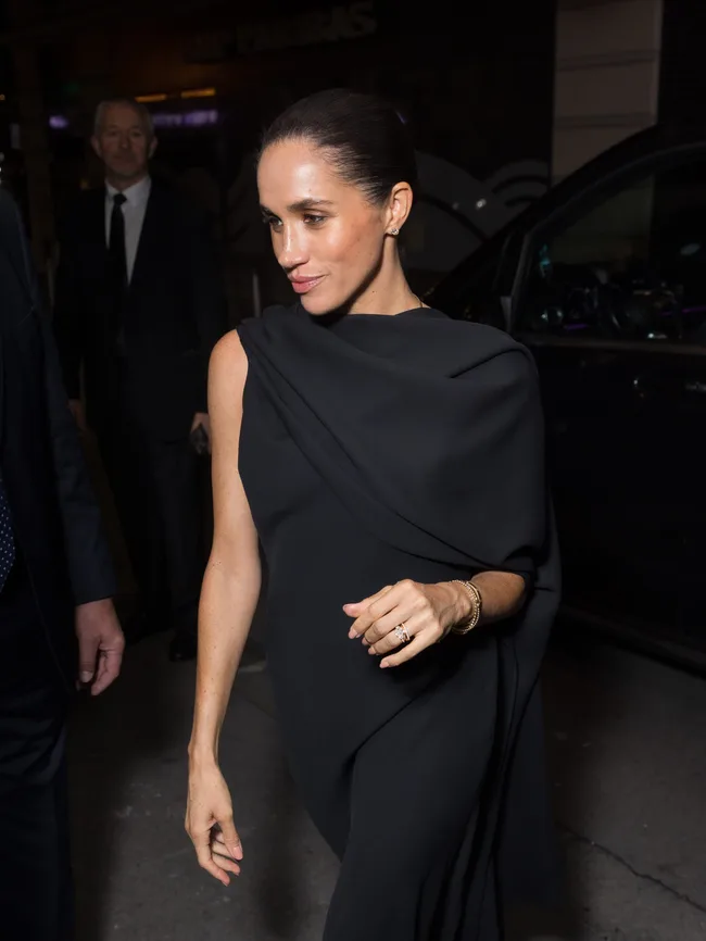 PARIS, FRANCE - OCTOBER 04: Meghan Markle, Duchess of Sussex attends the Balenciaga Womenswear Spring/Summer 2026 show as part of Paris Fashion Week on October 04, 2025 in Paris, France. (Photo by Arnold Jerocki/Getty Images for Balenciaga)