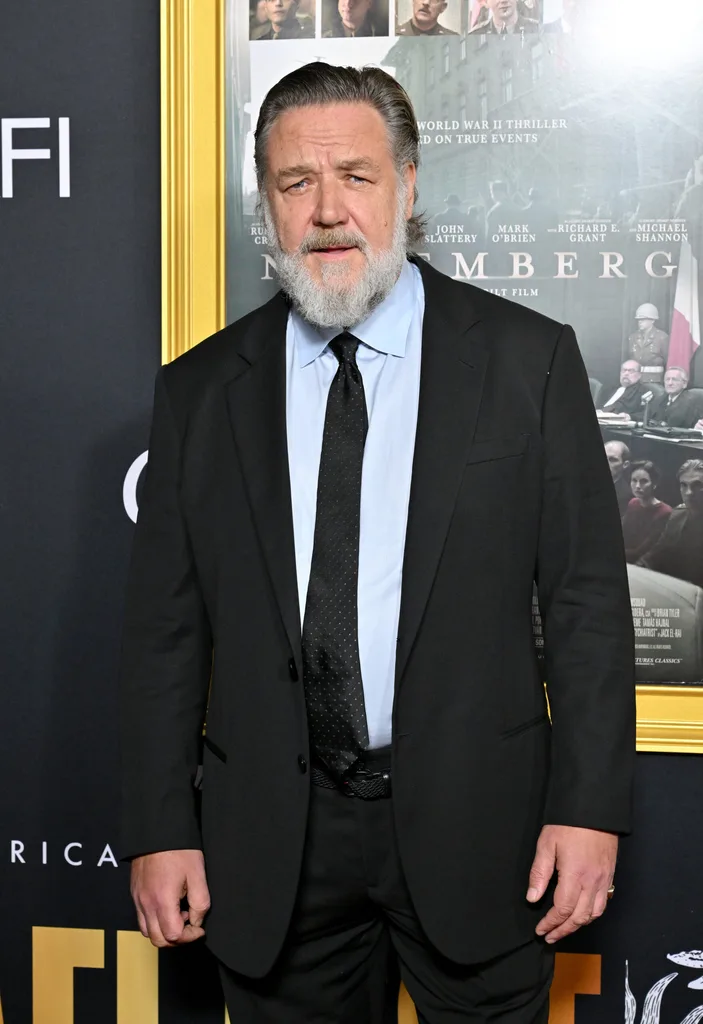 Russell Crowe attends the 2025 AFI FEST - "Nuremberg" Premiere at TCL Chinese Theater on October 24, 2025 in Hollywood, California.