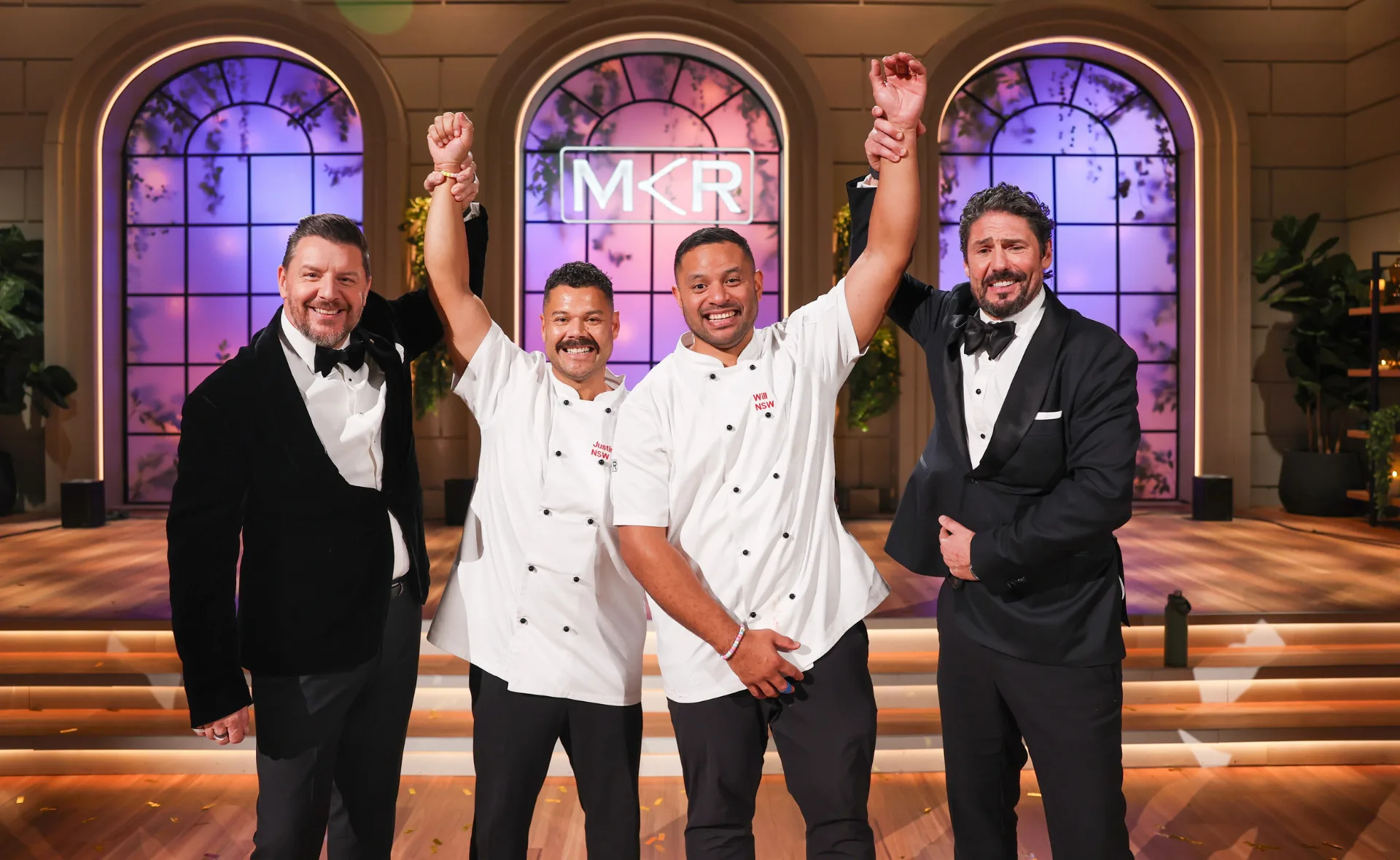 Justin and Will celebrate winning this year's MKR.