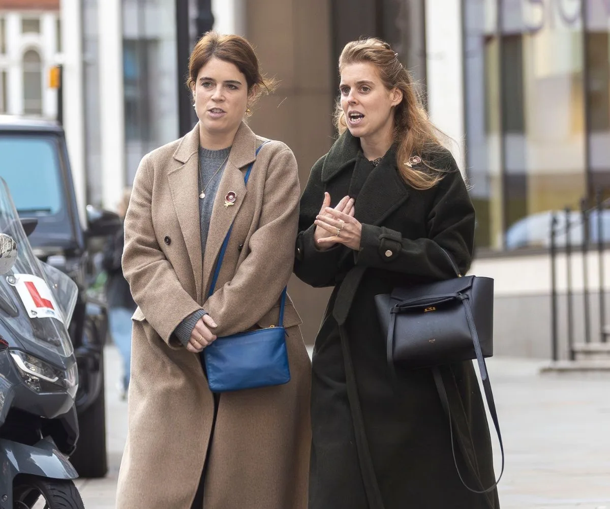 A forensic lip reader has revealed what Princesses Beatrice and Eugenie really said during their Mayfair meeting. (Credit: Backgrid)