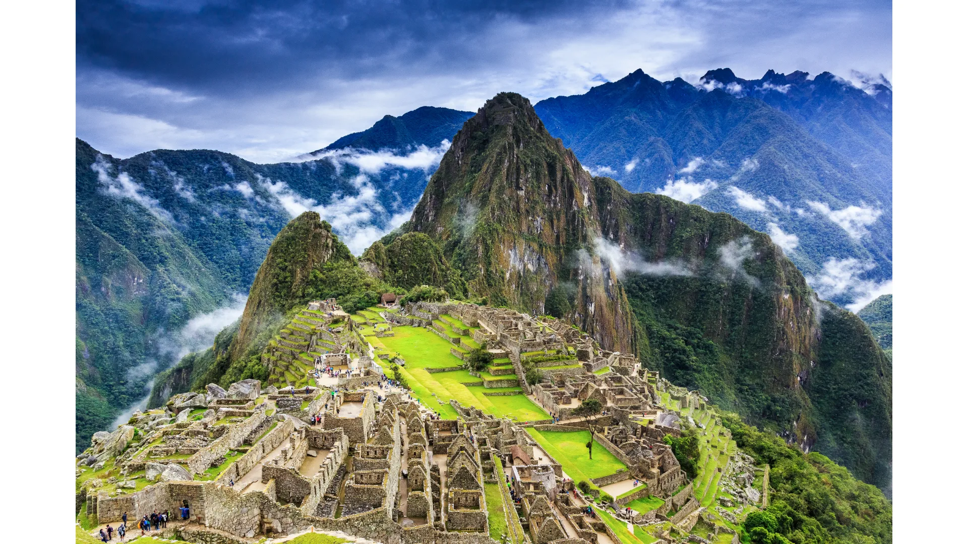 Looking down over Machu Picchu.