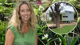 Lynda Mackillican and her tiny house. (Image: Supplied)