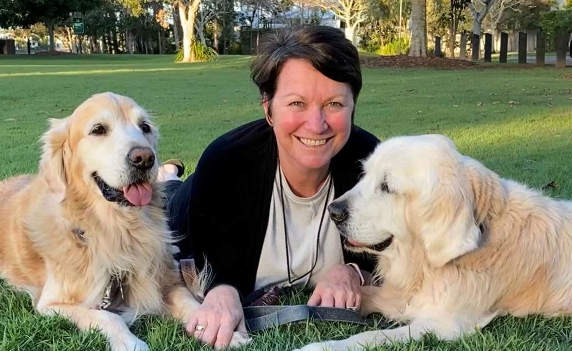 Donna Hamer with her pets Ajax and Fergie both now in Spirit. (Image: Supplied)