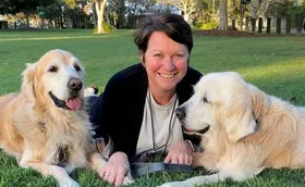 Donna Hamer with her pets Ajax and Fergie both now in Spirit. (Image: Supplied)