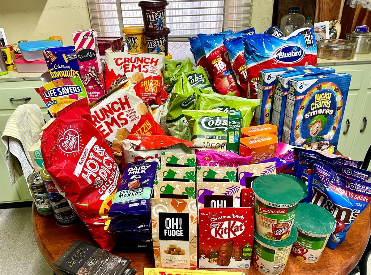 Some food that was found that doesn't expire until Christmas. (Image: Supplied)