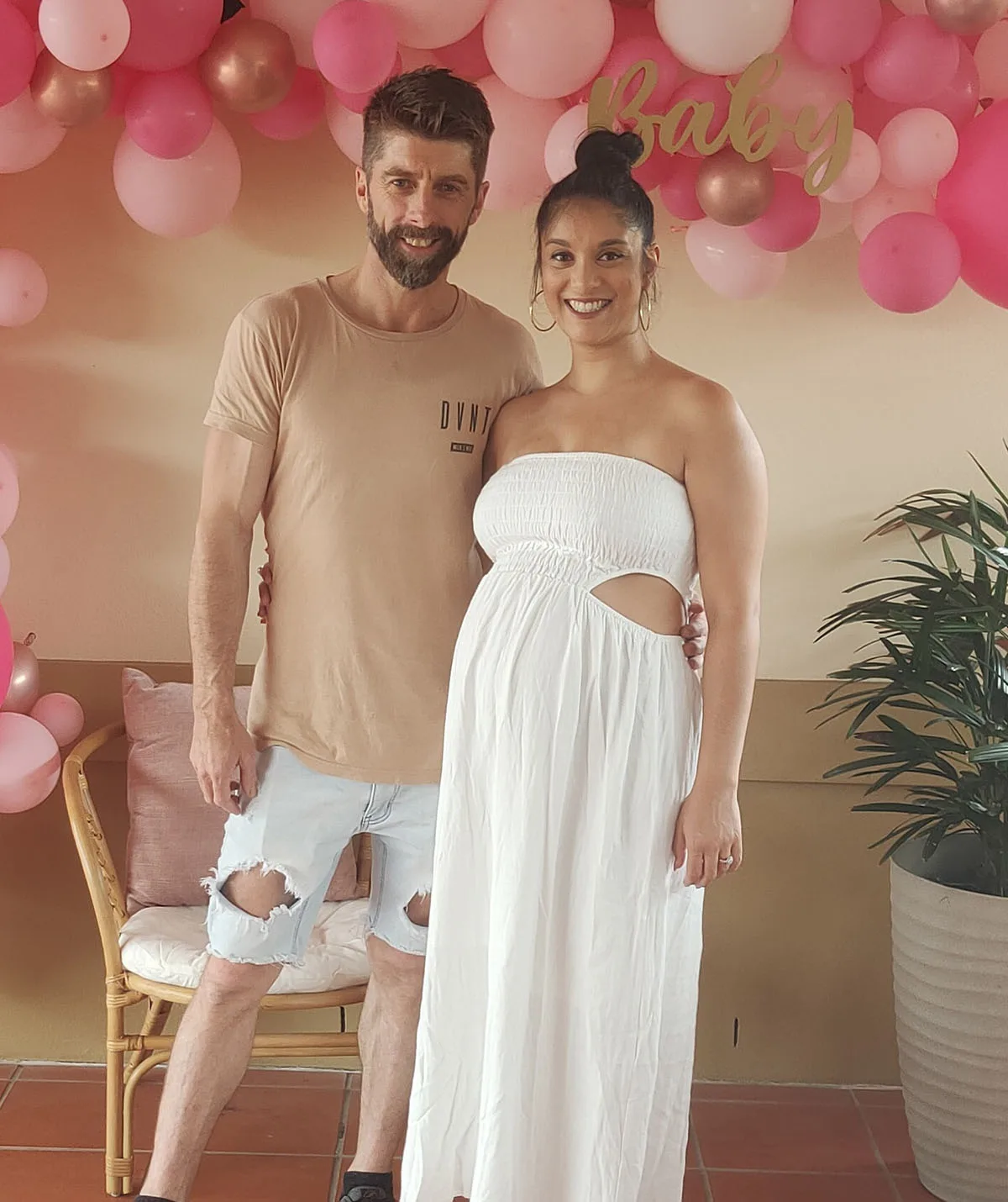 Rick & I at our Baby shower, Dec 2021. (Image: Supplied)