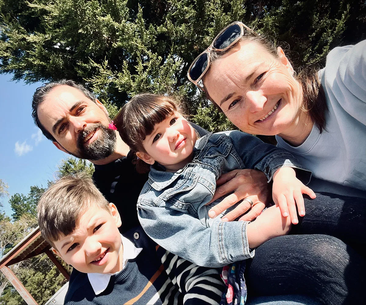 Me with my husband Tom and kids Ethan and Frankie. (Image: Supplied)