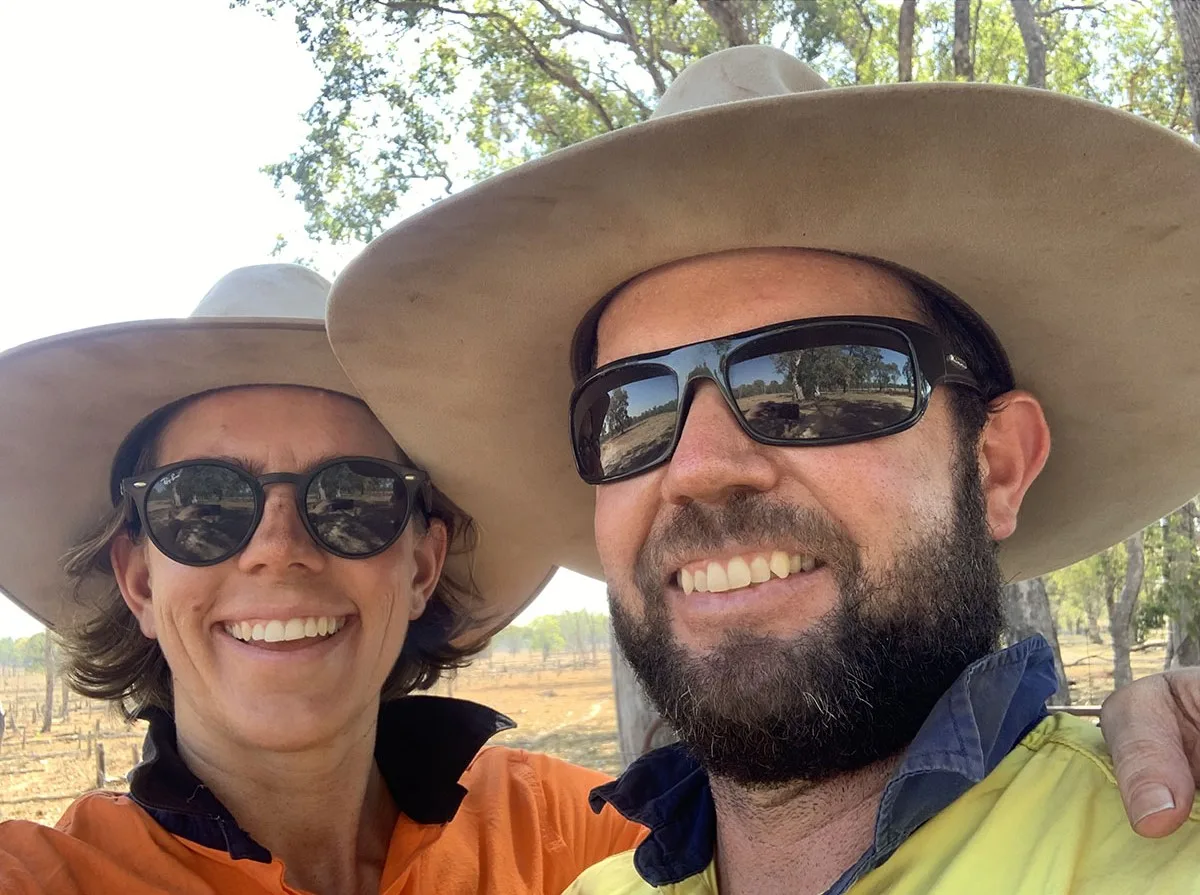 Me and my husband Stuart working on the farm. (Image: Supplied)