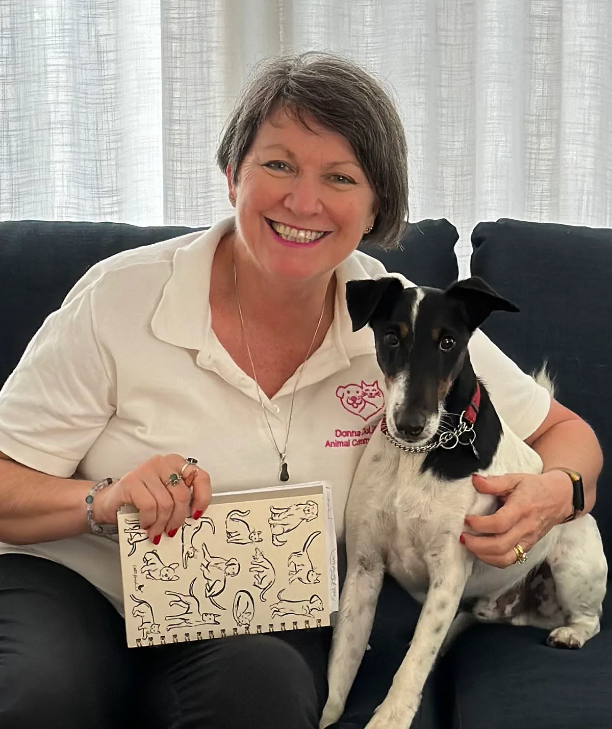 Me with rescue dog Snowy. (Image: Supplied)
