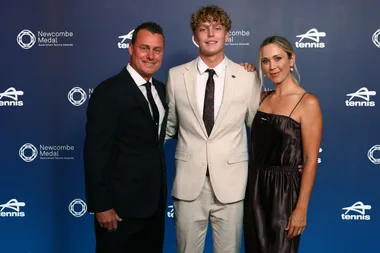 Bec and Leyton Hewitt with Cruz