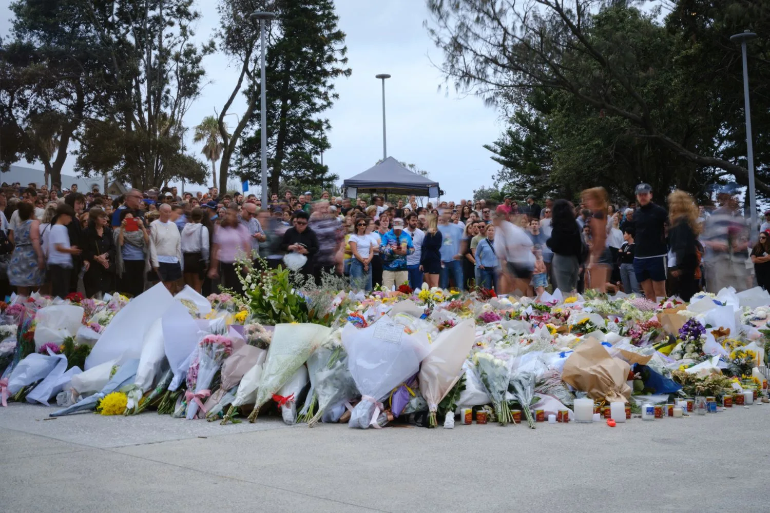 Flowers at Bondi Beach after the mass shooting on December 14
