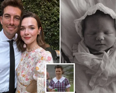 Demi Harman, husband Andrew and baby Florence