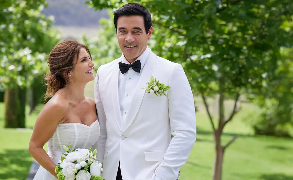 Leah and Justin's 2024 Home and Away wedding.