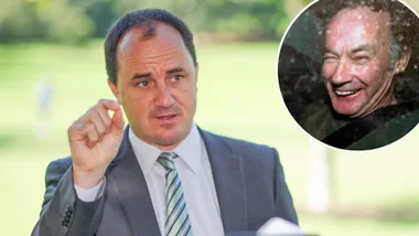 Member of the NSW Legislative Council Jeremy Buckingham; INSET: Serial killer Ivan Milat