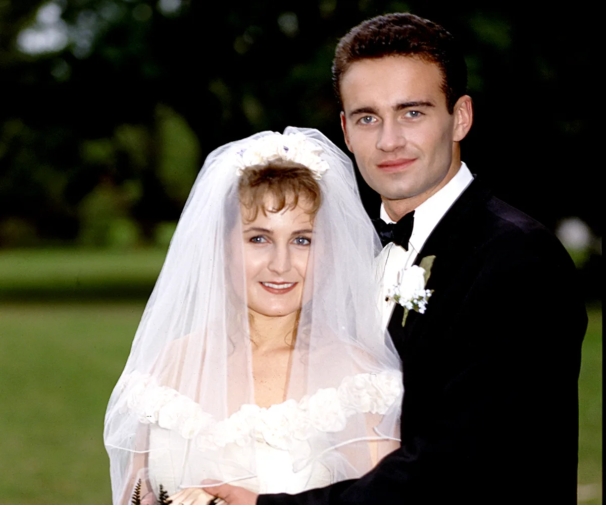 Carly and Ben's 1990 Home and Away wedding.
