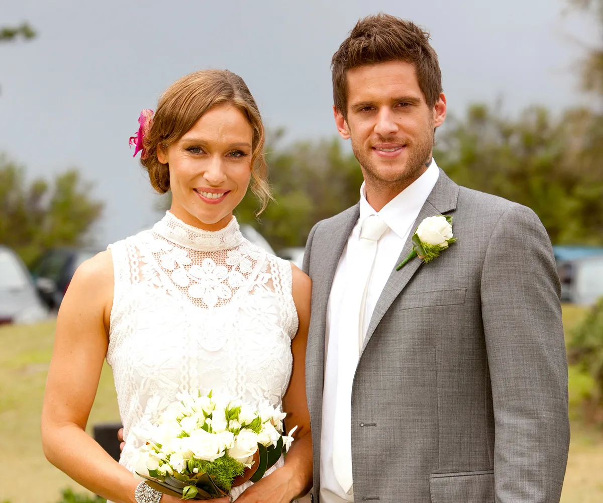 Bianca and Heath at their 2013 Home and Away wedding.